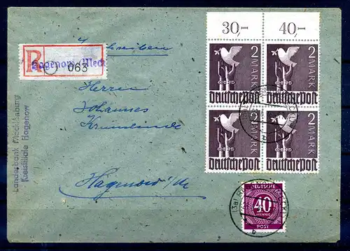 SBZ Zehnfachfrankatur-Brief mit u.a. Nr 960 gestempelt (219234).