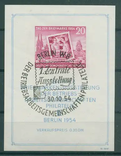 DDR 1954 PLATTENFEHLER Block 10XII II gestempelt (228262)