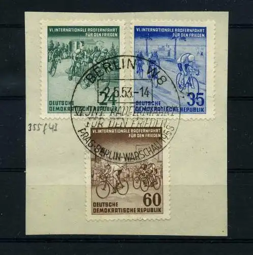 DDR 1953 PLATTENFEHLER Nr 355 f43 gestempelt (101028)