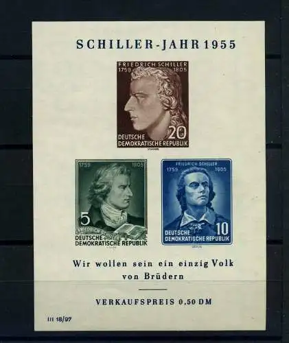 DDR 1955 PLATTENFEHLER Block 12 IX postfrisch (101204)