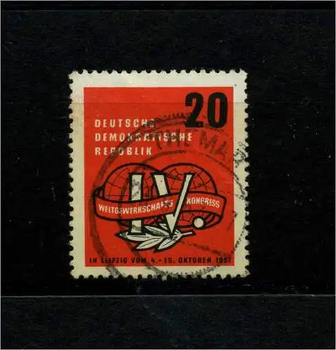 DDR 1957 PLATTENFEHLER Nr 595 f33b gestempelt (101438)