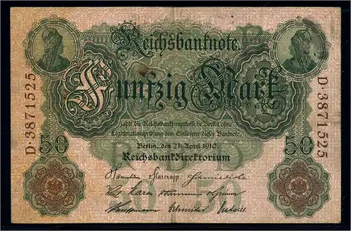 50Mark 1910 Reichsbanknote siehe Beschreibung (103752)