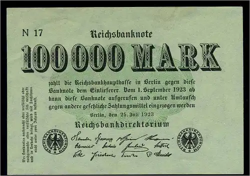 100Tsd. Mark 1923 Banknote siehe Beschreibung (103886)