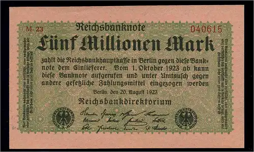 5Mio. Mark 1923 Banknote siehe Beschreibung (103892)