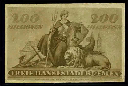 200Mio. Mark 1923 Aushilfsschein siehe Beschreibung (103904)