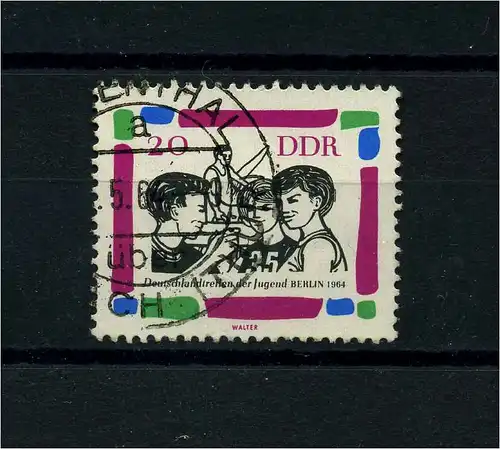 DDR 1964 PLATTENFEHLER Nr 1023 f37 gestempelt (104049)