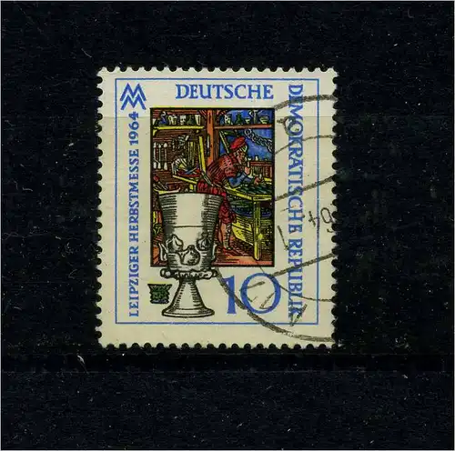 DDR 1964 PLATTENFEHLER Nr 1052 f10 gestempelt (104075)