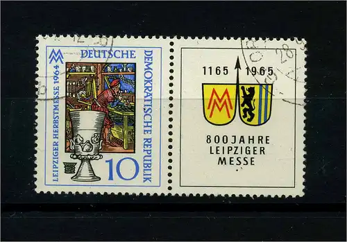 DDR 1964 PLATTENFEHLER Nr 1052 f14 gestempelt (104081)