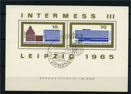 DDR 1965 PLATTENFEHLER Block 23 f2 gestempelt (104168)
