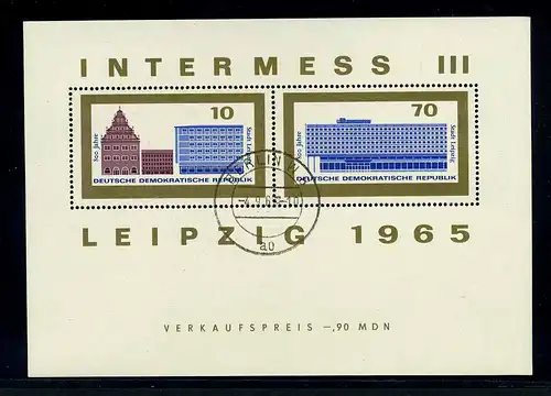 DDR 1965 PLATTENFEHLER Block 23 f2 gestempelt (104170)