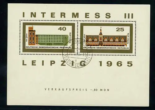 DDR 1965 PLATTENFEHLER Block 24 f2 gestempelt (104172)