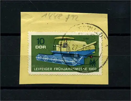 DDR 1969 PLATTENFEHLER Nr 1448 f12 gestempelt (104337)