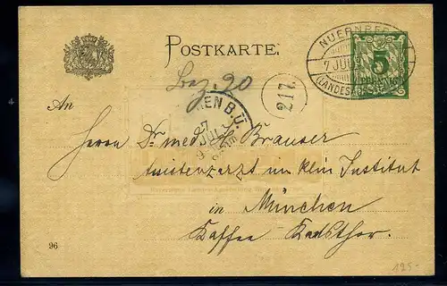 BAYERN 1896 Ganzsache P47 gestempelt (104953)