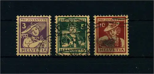 SCHWEIZ 1916 Nr 130-132 gestempelt (105623)