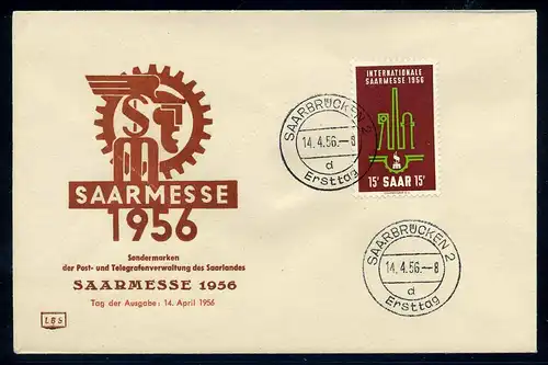 SAAR 1956 Nr 368 gestempelt (106147)