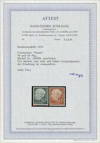 BUND 1954 Nr 179-196 postfrisch (106882)