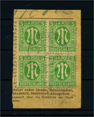 BIZONE 1945 3z F19 gestempelt (106380)