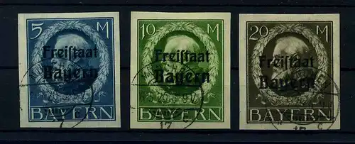 BAYERN 1919 Nr 168-170B gestempelt (110706)