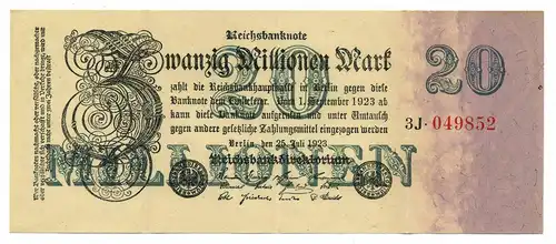 DEUTSCHES REICH 20Mio. Mark Banknote siehe Beschreibung (111323)