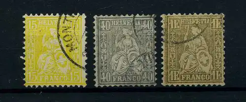 SCHWEIZ 1881 Nr 39+42+44 gestempelt (112150)