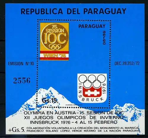 PARAGUAY 1974 Bl.232 postfrisch (112657)