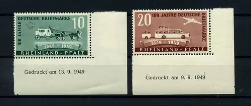 FRZ.ZONE -RH.-PFALZ 1949 Nr 49-50Bru postfrisch (113123)