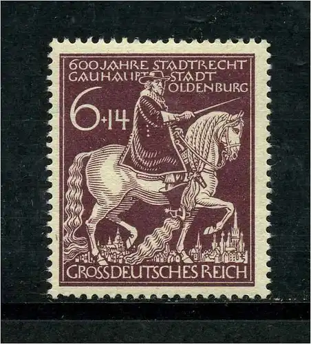 DEUTSCHES REICH 1944 PLATTENFEHLER Nr 907 I postfrisch (113653)