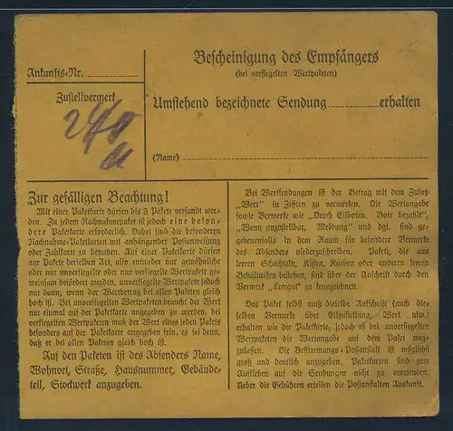 SBZ PAKETKARTE 1948 Nr A195 siehe Beschreibung (115405)