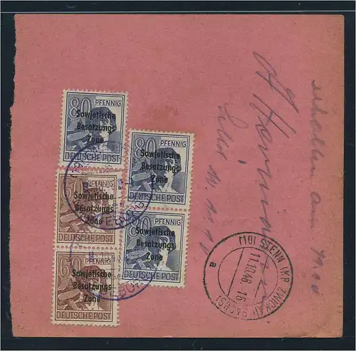 SBZ PAKETKARTE 1948 Nr 196 siehe Beschreibung (115488)