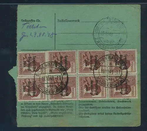 SBZ PAKETKARTE 1948 Nr A195 siehe Beschreibung (115501)