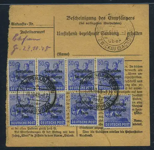 SBZ PAKETKARTE 1948 Nr 193 siehe Beschreibung (115502)