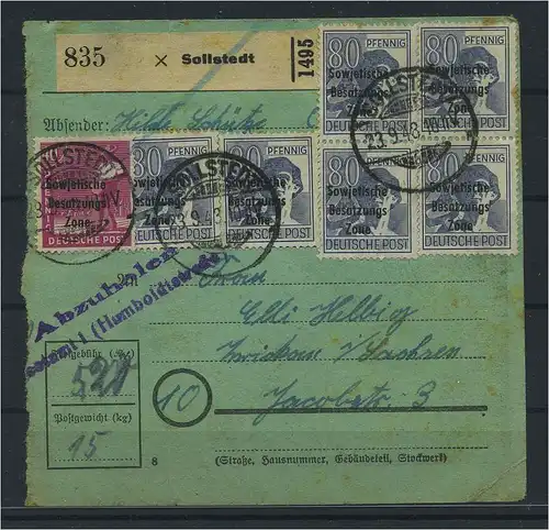 SBZ PAKETKARTE 1948 Nr 196 siehe Beschreibung (115516)