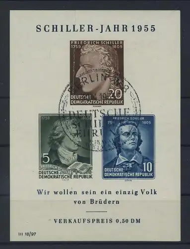 DDR 1955 PLATTENFEHLER Block 12 IV gestempelt (116003)