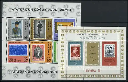 TUERKEI 2 Blockausgaben aus 1981 postfrisch (117912)