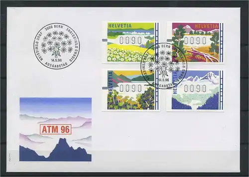 SCHWEIZ ATM 1996 Nr 7-10 gestempelt (119494)