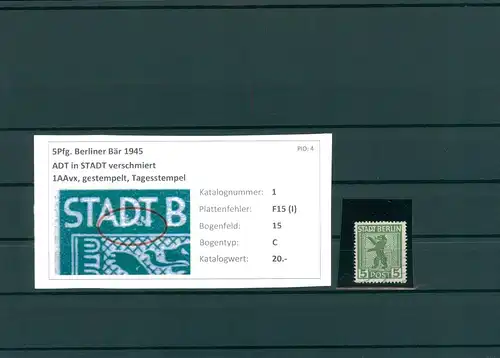 SBZ 1945 Nr 1AAvx I gestempelt (200003)