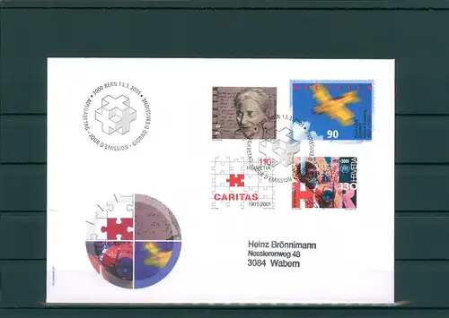 SCHWEIZ 2001 Ersttagsbrief (201913)