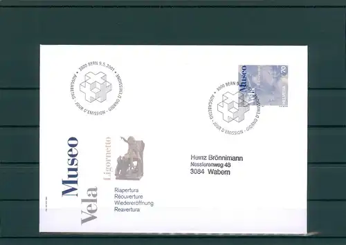 SCHWEIZ 2001 Ersttagsbrief (201917)