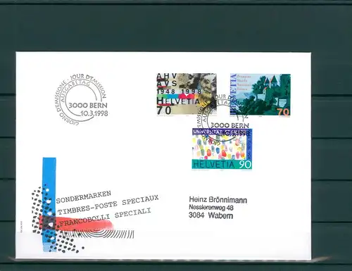 SCHWEIZ 1998 Ersttagsbrief (202050)