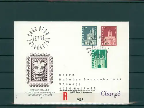 SCHWEIZ 1968 Ersttagsbrief (202140)