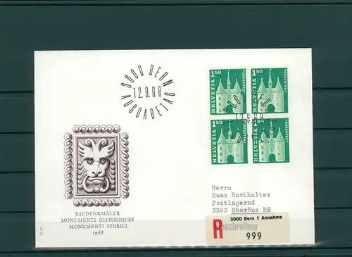 SCHWEIZ 1968 Ersttagsbrief (202143)