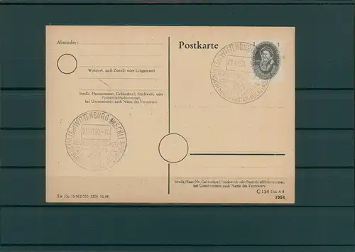 DDR 1950 SST Beleg WITTENBURG siehe Beschreibung (202594)