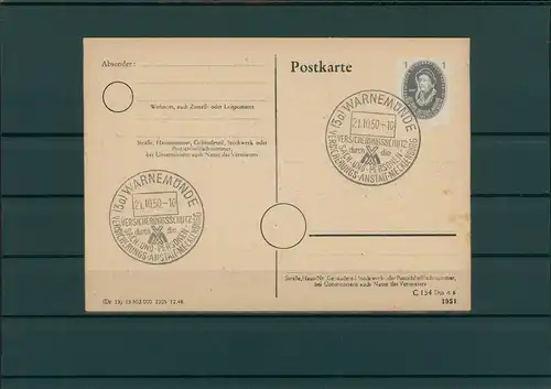 DDR 1950 SST Beleg WARNEMUENDE siehe Beschreibung (202601)