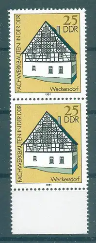DDR 1981 PLATTENFEHLER Nr 2625 II postfrisch (227755)