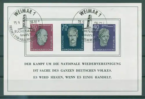 DDR 1958 Bl.15 gestempelt (226075)