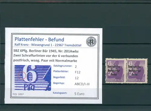 SBZ 1945 Nr 2Aawbz F12 gestempelt (203606)