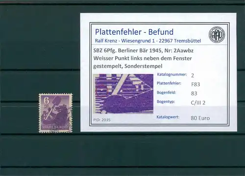 SBZ 1945 Nr 2Aawbz F83 gestempelt (204750)