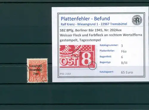 SBZ 1948 Nr 202Avx F6a gestempelt (204816)