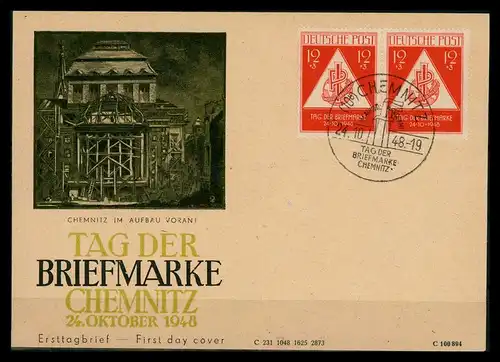 TAG DER BRIEFMARKE 1948 Brief siehe Beschreibung (205706)
