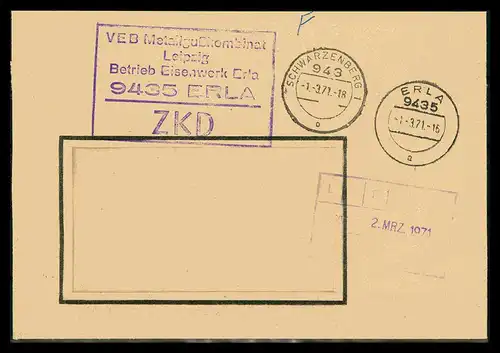 DDR ZKD Dienstbrief 1971 siehe Beschreibung (205938)